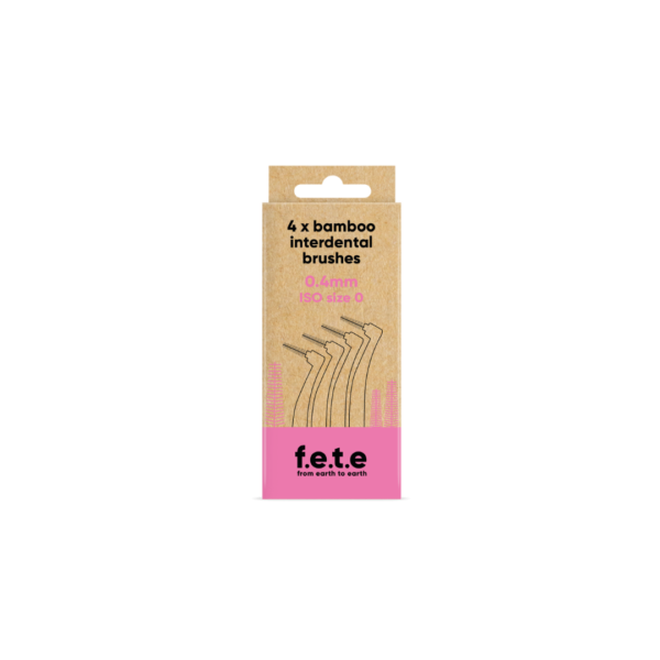 4 x Bamboo Interdental Brushes (0.4mm ISO Size 0) By F.E.T.E (From Earth to Earth) Available on LocoSoco