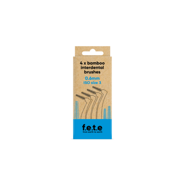 4 x Bamboo Interdental Brushes (0.6mm ISO Size 3) By F.E.T.E (From Earth to Earth) Available on LocoSoco