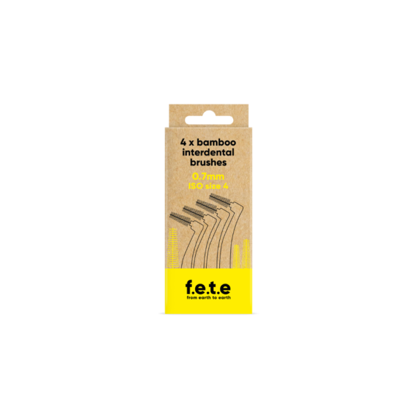 4 x Bamboo Interdental Brushes (0.7mm ISO Size 4) By F.E.T.E (From Earth to Earth) Available on LocoSoco