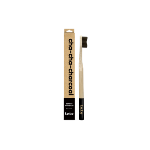 Cha-Cha-Charcoal Medium Bamboo Toothbrush By F.E.T.E (From Earth to Earth) Available on LocoSoco