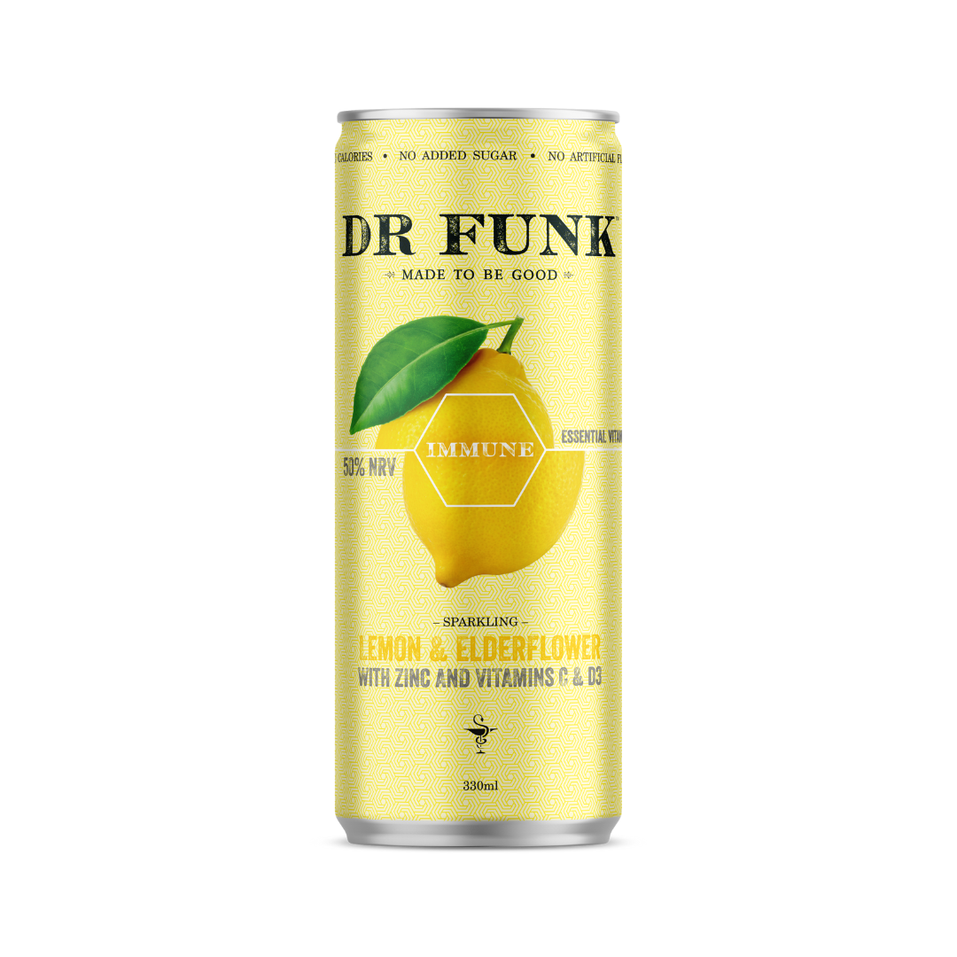 Dr Funk Immune Edition - Lemon and Elderflower - With Zinc, Vitamin C & D3 - Available on LocoSoco
