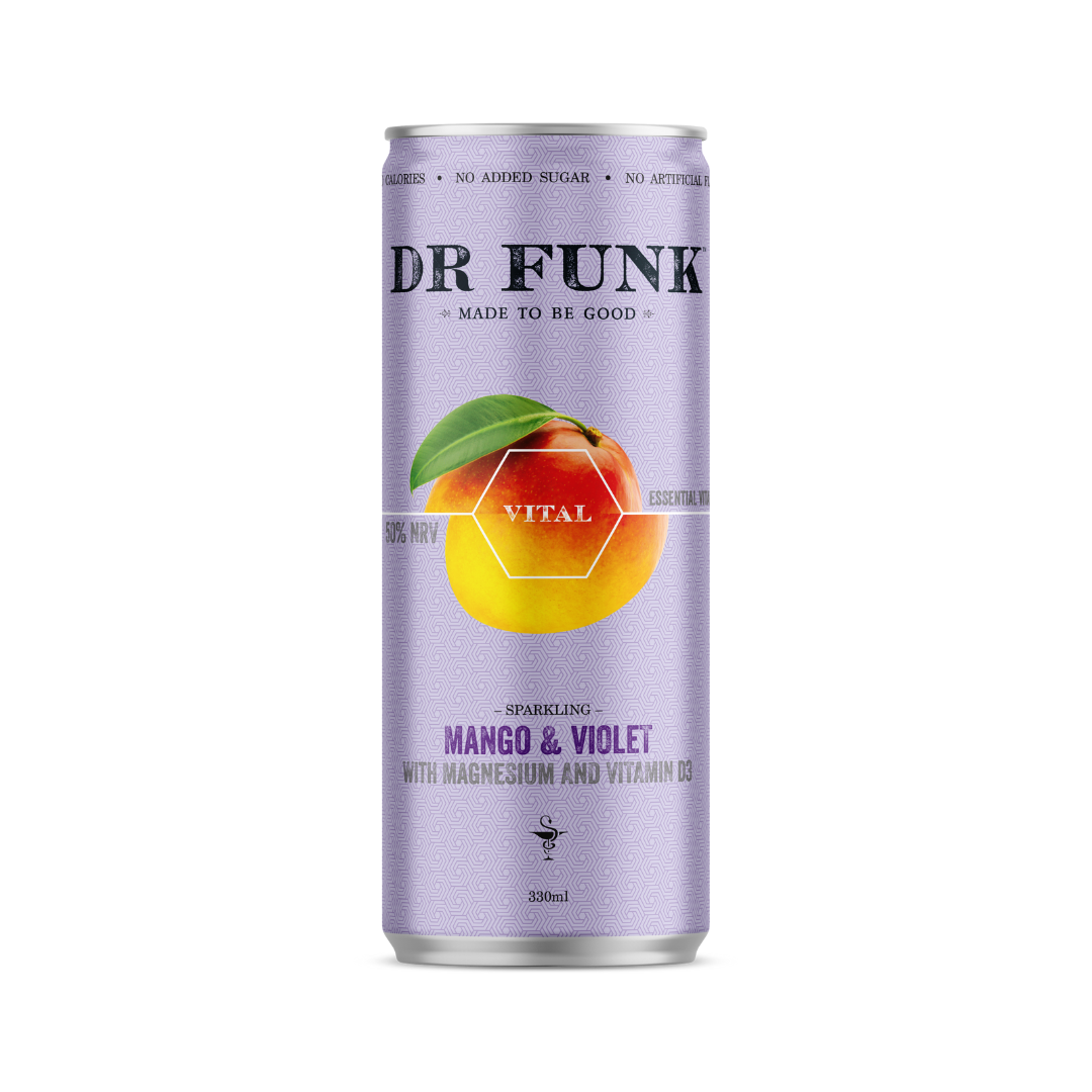 Dr Funk Vital Edition - Mango and Violet - With Magnesium and Vitamin D3 - Available on LocoSoco