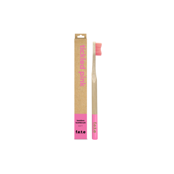 Tickled Pink Soft Bamboo Toothbrush By F.E.T.E (From Earth to Earth) Available on LocoSoco